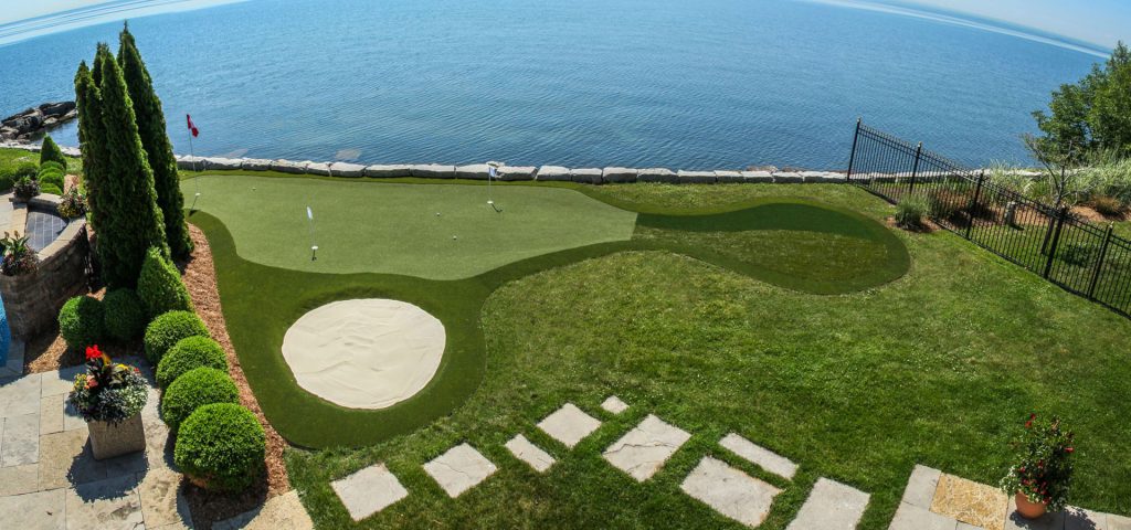 Putting green overlooking water