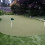 Backyard golf green installed by SYNLawn