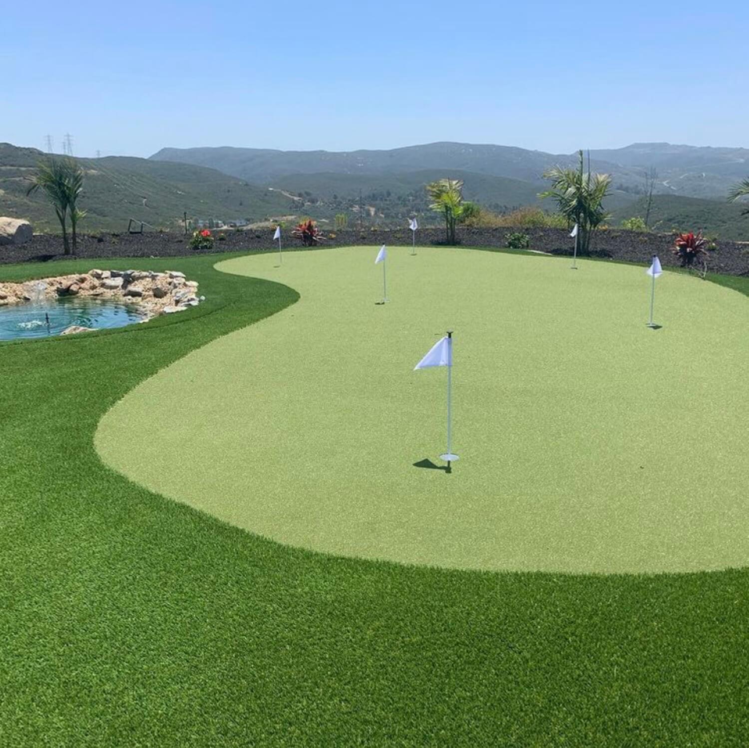 Artificial grass putting green installed by SYNLawn