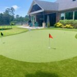 Residential artificial grass putting green installed by SYNLawn
