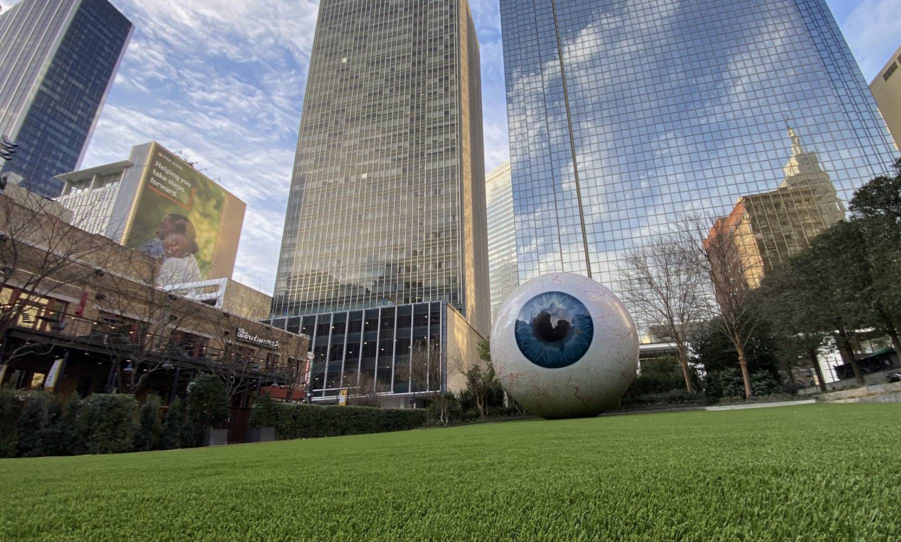 Ground shot of eyeball park commercial artificial grass project