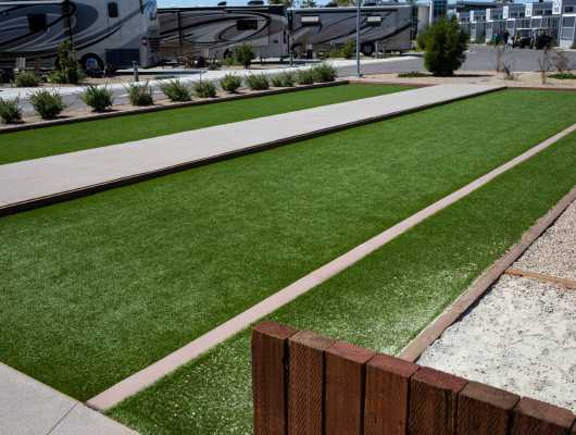commercial artificial grass bocce ball court installed by SYNLawn
