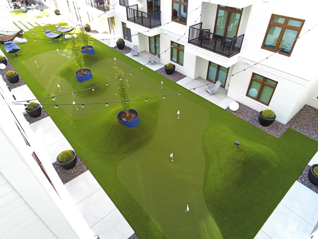 residential outdoor commercial artificial grass installation