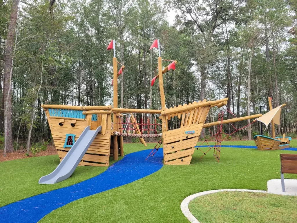 playground on artificial grass outdoor