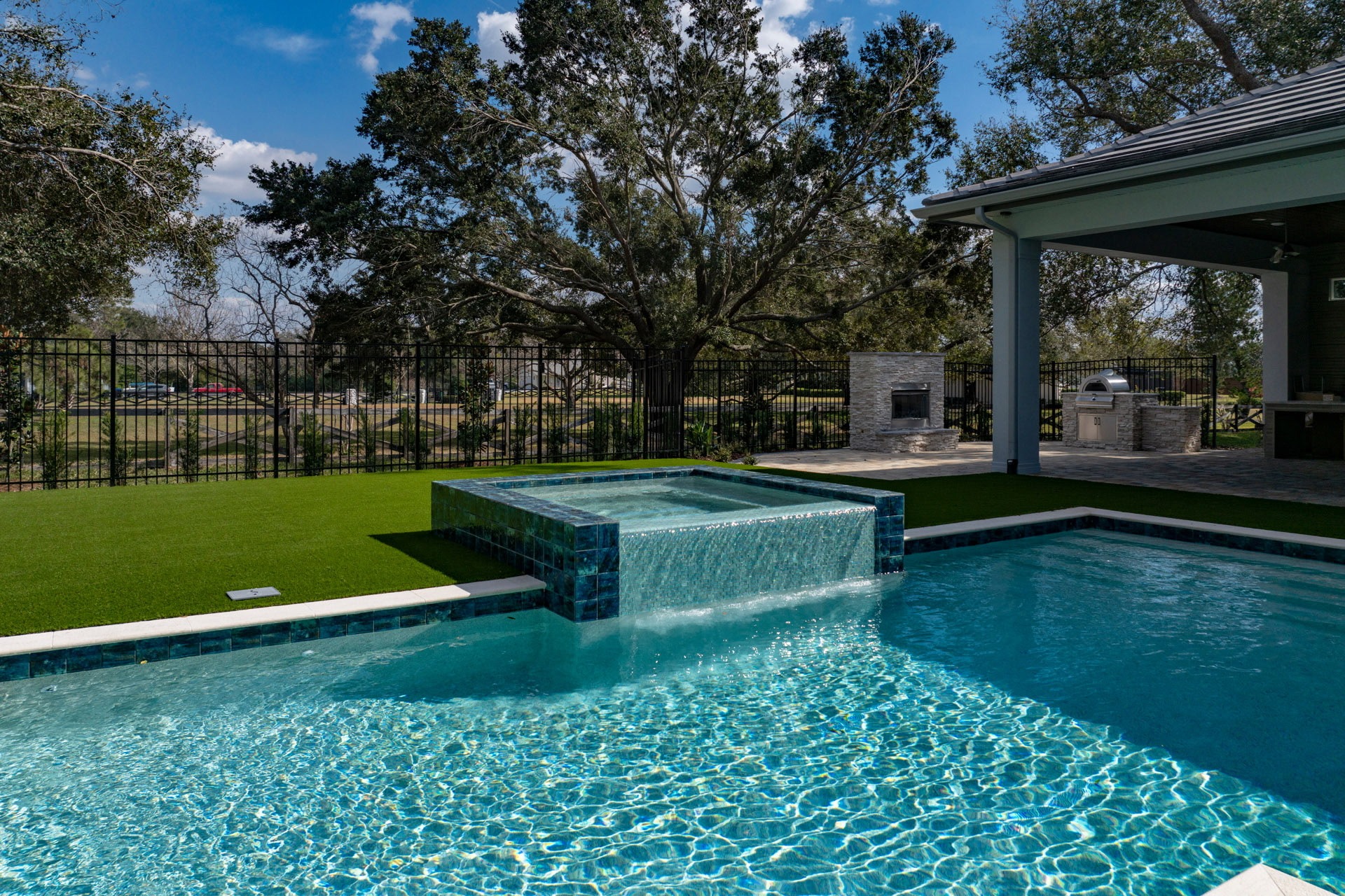 Mississippi Artificial Grass Backyard Pool Installation